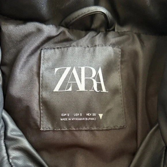 Zara Black Leather Jacket - Picture 2 of 3